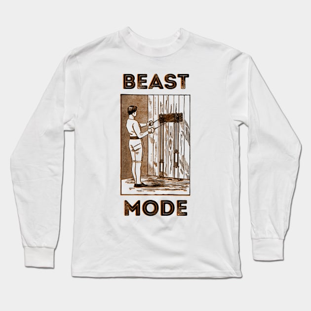 BEAST MODE - Old Fashion Exercise machine Long Sleeve T-Shirt by TJWDraws